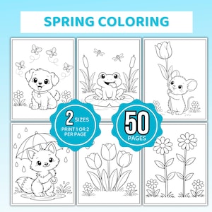 Spring Coloring Pages, Spring Coloring Book, Spring Coloring Sheets, Spring Coloring, Easter Coloring, Kids Spring Coloring, Easter Coloring