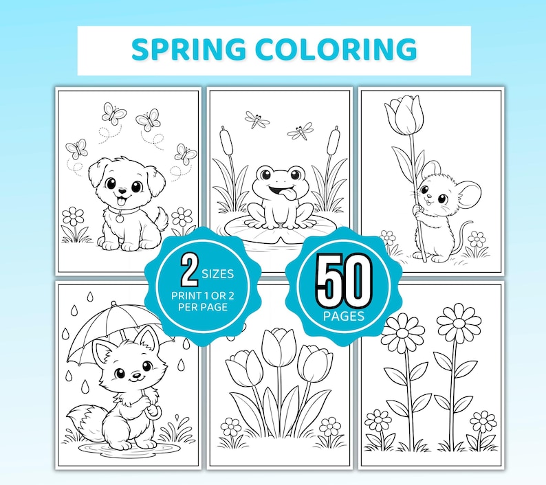 Spring Coloring Pages, Spring Coloring Book, Spring Coloring Sheets, Spring Coloring, Easter Coloring, Kids Spring Coloring, Easter Coloring