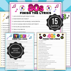Finish the Lyrics Trivia Games, Music Trivia Games, Senior Finish the Lyrics, Pub Trivia Games, Song Trivia, Song Lyric Games, Music Games