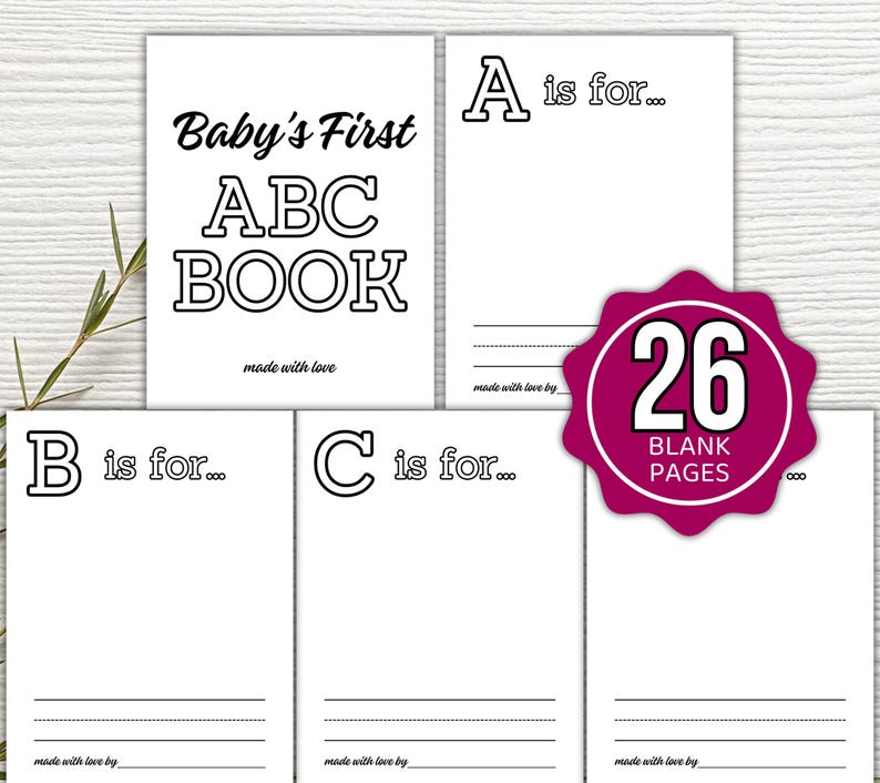 ABC Coloring Book Baby Shower Game, ABC Book Baby Shower Activity, ABC Baby Shower Coloring Book, Baby Shower Game Bundle, Baby Activities