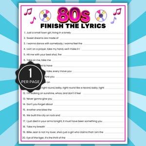 Finish the Lyrics Trivia Games, Music Trivia Games, Senior Finish the Lyrics, Pub Trivia Games, Song Trivia, Song Lyric Games, Music Games