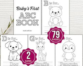 ABC Coloring Book Baby Shower Game, ABC Book Baby Shower Activity, ABC Baby Shower Coloring Book, Baby Shower Game Bundle, Baby Activities