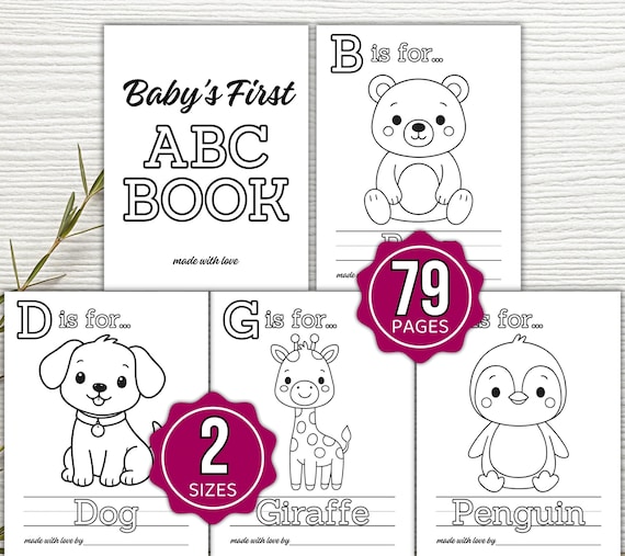 ABC Coloring Book Baby Shower Game, ABC Book Baby Shower Activity, ABC Baby Shower Coloring Book, Baby Shower Game Bundle, Baby Activities