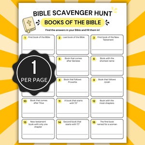 Bible Scavenger Hunt Bundle Printable, 14 Bible Games for Kids & Adults, Christian Activity Pack, Sunday School Games, Bible Study Printable