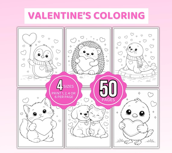 Valentines Coloring Pages, Valentines Day Coloring Book, Valentines Day Coloring Sheets, Valentines Coloring Cards, Printable Valentines