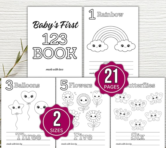 123 Coloring Book Baby Shower Game, 123 Book Baby Shower Activity, 123 Baby Shower Coloring Book, Baby Shower Game Bundle, Baby Activities