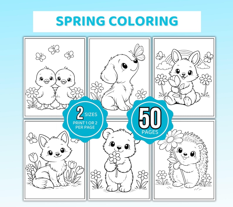 Spring Coloring Pages, Spring Coloring Book, Spring Coloring Sheets, Spring Coloring, Easter Coloring, Kids Spring Coloring, Easter Coloring