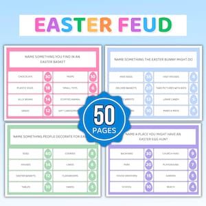 Easter Feud Game, Easter Friendly Feud Game, Easter Activity, Easter Game, Easter Feud Edition, Easter Party Game, Easter Feud, Kids Easter