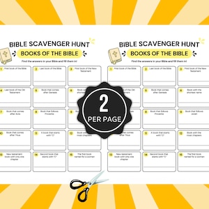 Bible Scavenger Hunt Bundle Printable, 14 Bible Games for Kids & Adults, Christian Activity Pack, Sunday School Games, Bible Study Printable