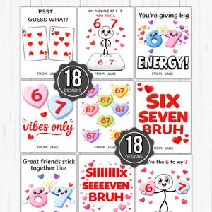 6 7 Valentine Cards, 6 7 Valentines, Kids 6 7 Valentines Cards, 6 7 Valentines for Kids, 6 7 Trend Valentines Cards, x6 7 Slang Valentines