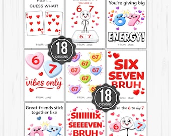 6 7 Valentine Cards, 6 7 Valentines, Kids 6 7 Valentines Cards, 6 7 Valentines for Kids, 6 7 Trend Valentines Cards, x6 7 Slang Valentines