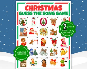 クリスマスソング当てゲーム、クリスマスソングクイズ、クリスマスミュージックゲーム、クリスマスソングゲーム、ホリデーソングゲーム、ホリデーパーティークイズ