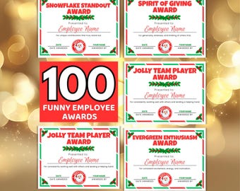 Funny Employee Award-certificaten, Holiday Award-certificaten, Funny Employee Christmas Awards, Bewerkbare Office Awards, Funny Work Awards