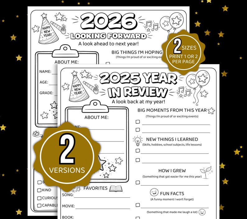 2025 Year in Review, All About My 2025 Printable, 2025 Year in Review ...