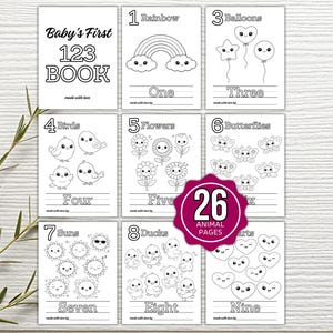 123 Coloring Book Baby Shower Game, 123 Book Baby Shower Activity, 123 Baby Shower Coloring Book, Baby Shower Game Bundle, Baby Activities