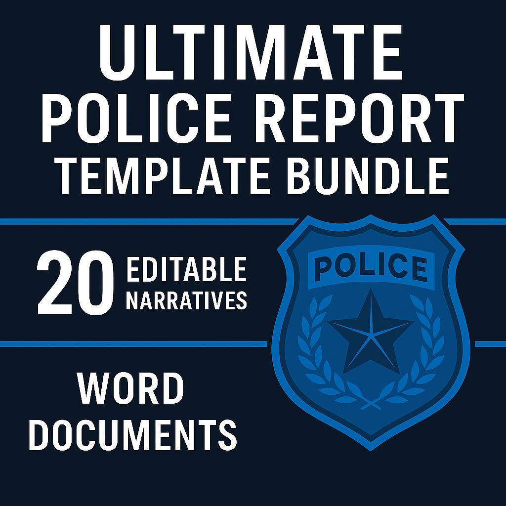 Police Report Templates Bundle | Editable Word Docs | Law Enforcement ...