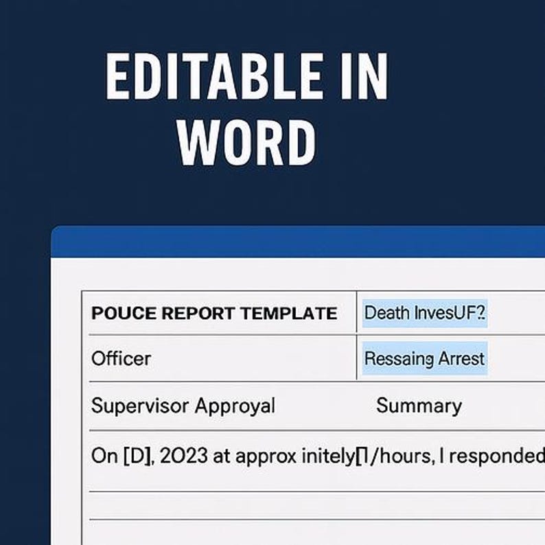 Police Roster Google Doc Police Report Templates Bundle | Editable Word Docs | Law Enforcement ...