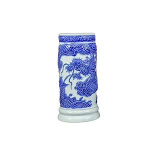 Heritage T&T Ceramic Incense Holder Tube Altar Tâm An – 1 Pc – Bat Trang Handmade Vietnam