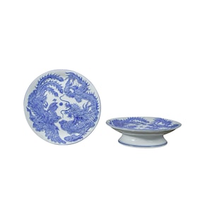 Heritage T&T Pedestal Offering Plate – Tâm An Collection – Handmade Bat Trang