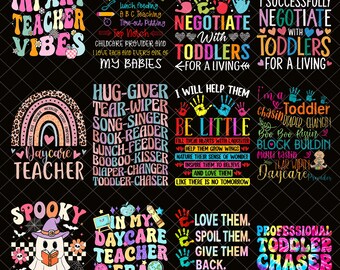 Retro Daycare bundle Png, Daycare Tour Png,Daycare Staff Crew, Childcare Provider Png, Cute Daycare Worker Gift,Funny Toddler Teacher Design