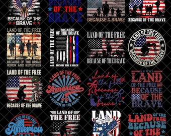 Land Of The Free Because Of The Brave Png, Retro 4th of July Png, America Coquette Png, Retro USA Png, Independence Day Png, Patriotic png