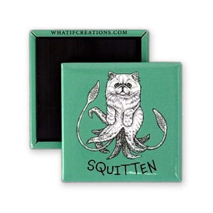 Squitten Magnet | Squid + Kitten Hybrid Animal Art