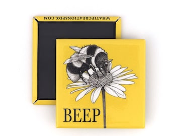 Beep Magnet | Bumble Bee + Sheep Hybrid Animal Art