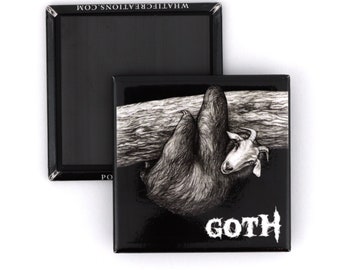 Goth Magnet | Goat + Sloth Hybrid Animal Art