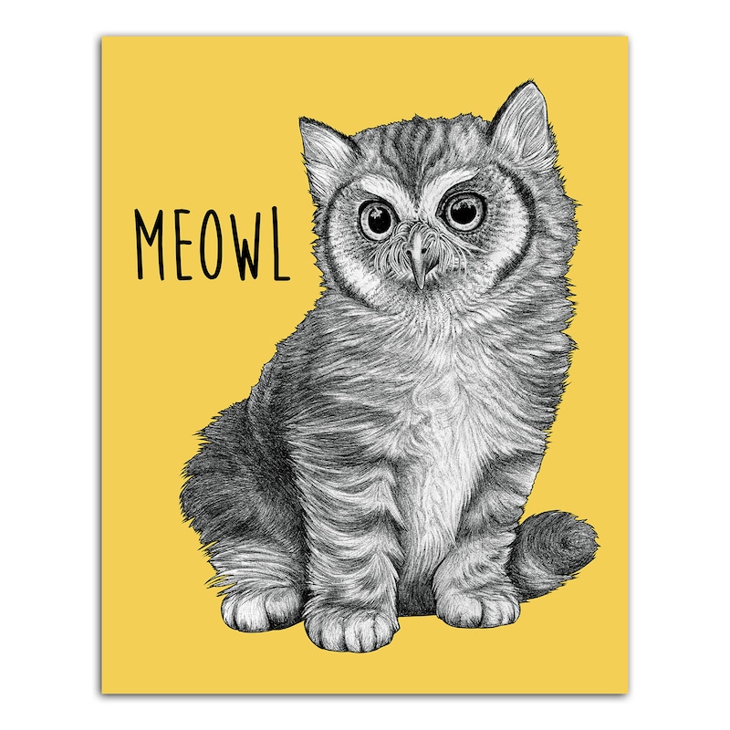 Meowl Letter Meowl - Etsy