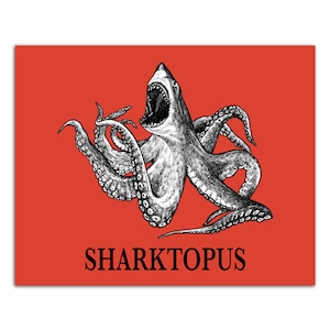 Sharktopus Art Print | Shark + Octopus Hybrid Animal | 8x10&quot; Art Print