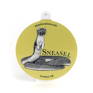 Sneasel Sticker | Snake + Weasel Hybrid Animal | 3&quot; Circle  Vinyl Sticker