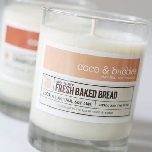 Fresh Baked Bread Scented Soy Candle, Bakery Candle, Handmade Scented Candles, Gift for Her, gift for women, mothers day gift, soy candle