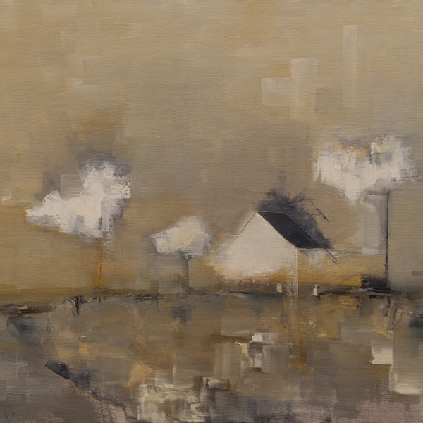 Melt - Original Oil Painting Landscape Painting on Canvas by John W. Shanabrook, 16 x 20