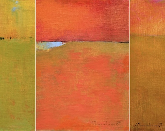 A Fairy Tale in Three Panels - Three 5 x 7 Paintings