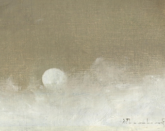 The Froufrou of Snow Moon-Lit - Original Oil Painting