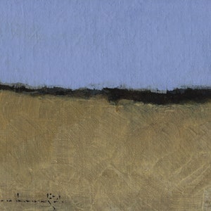 The Unwalked Sand and Alone - Oil Painting Original Abstract Landscape on Canvas Panel - 5 x 7