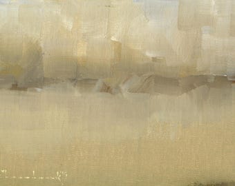 Cloud Run Ravine in Winter - Original Oil Painting