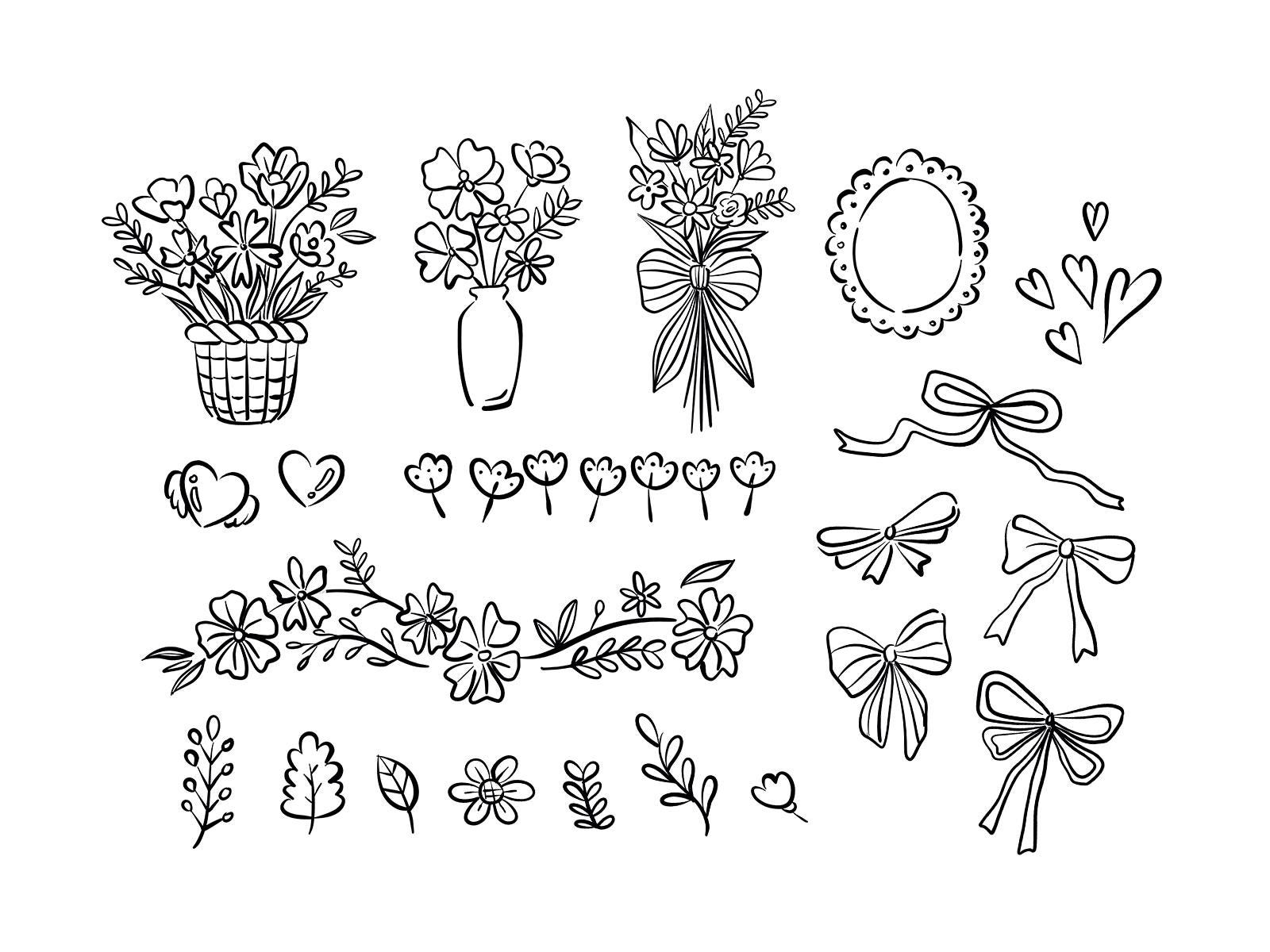 Bunny Doodle Clipart Bundle for Kids : Hand-drawn Spring Easter Designs ...