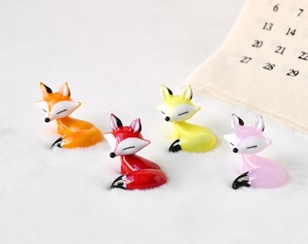 Hand Blown Glass Fox Figurines - Animal Decor & Desk Companion, Art Glass