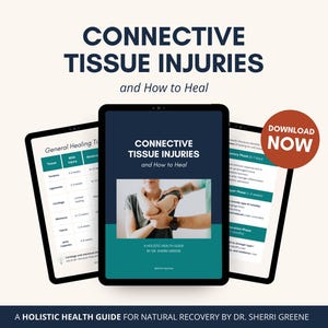 Guía de curación y lesiones del tejido conectivo / Recuperación natural de articulaciones y tejidos blandos / Herramientas y recursos de curación incluidos / PDF de 30 páginas