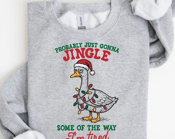 Funny Goose Christmas Sweatshirt, Christmas Light Tee, Family Christmas Tee, Santa Hat Sweatshirt, Christmas Gift