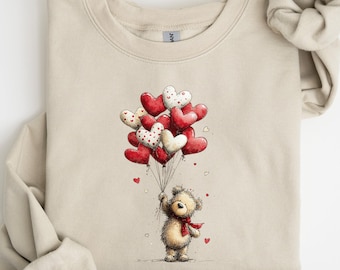 Valentine Bear Heart Sweatshirt, Valentine Gifts Sweatshirt, Cute Valentine Gift, Animal Lover Sweatshirt, Gift For Her, Bear Shirt