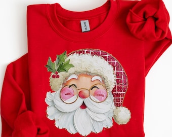 Mr. Claus FAUX! Christmas Sweatshirt, Vintage Merry Christmas Sweatshirt, Cozy Christmas Shirt, Family Christmas Gift, Christmas Gift