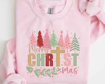 Merry Christmas Tree Sweatshirt, Merry Christmas Tee, Cute Christmas Tee, Santa Claus Sweatshirt, Funny Christmas Gift, Gift for Her