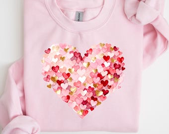 Valentine Heart FAUX! Sweatshirt, Valentine Gifts Sweatshirt, Couple Gift, Romantic Couple Sweatshirt, Gift For Her