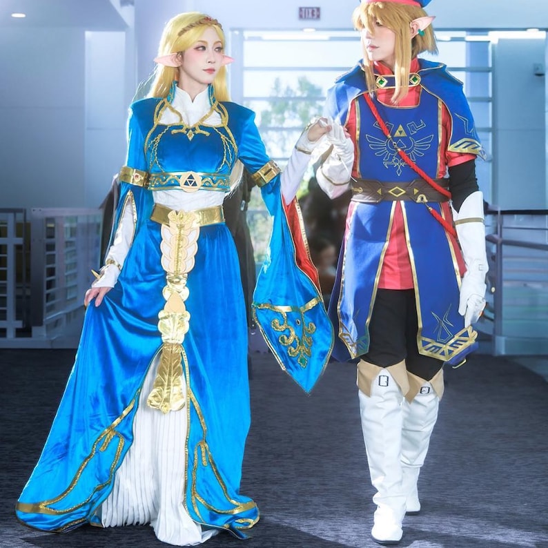 Vestido de cosplay de la princesa Zelda, traje de guardia real, disfraz de Link imagen 4