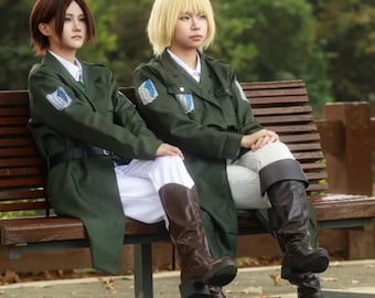 Attack on Titan Survey Corps Captain Cosplay Costume, Men's Halloween Cosplay Coat