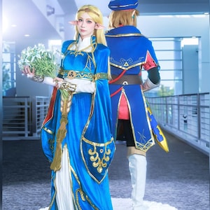 Vestido de cosplay de la princesa Zelda, traje de guardia real, disfraz de Link imagen 1