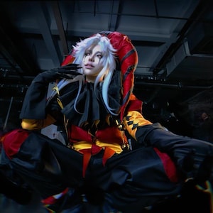 Pierrot Cosplay, Pierrot Full Set, Clown Outfit, Halloween-Kostüm, Zirkus Rollenspiel, Full Set