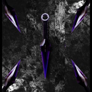 Violet Resin Kunai: Handmade Ninja Knife Cosplay Prop